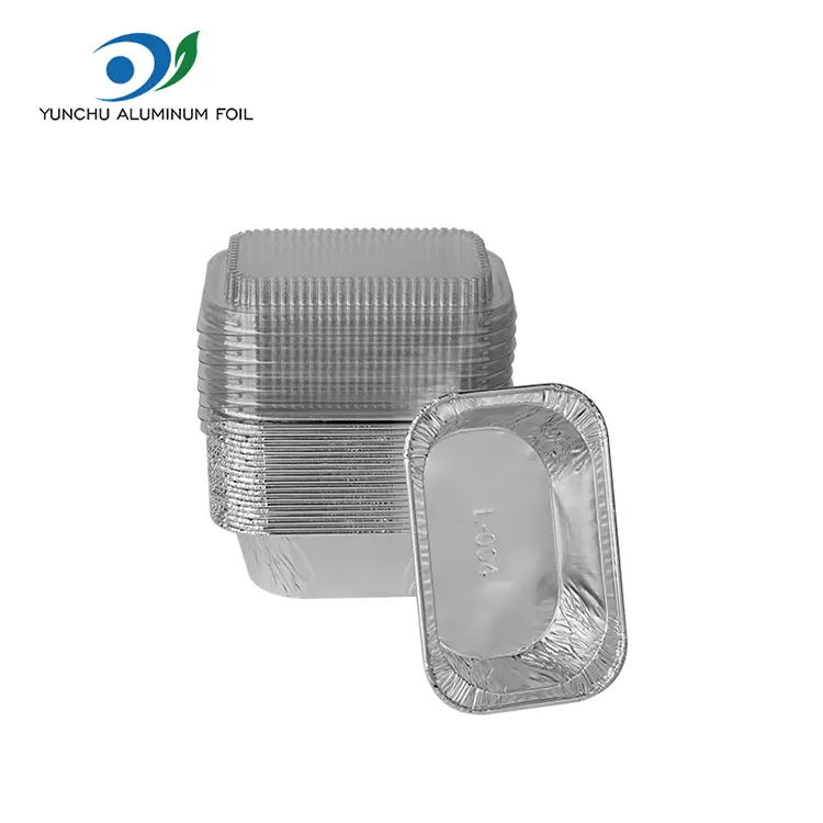 Recipientes de aluminio de aluminio de plata rectangular para hornear