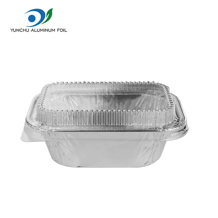 Recipientes de aluminio de aluminio de plata rectangular para hornear