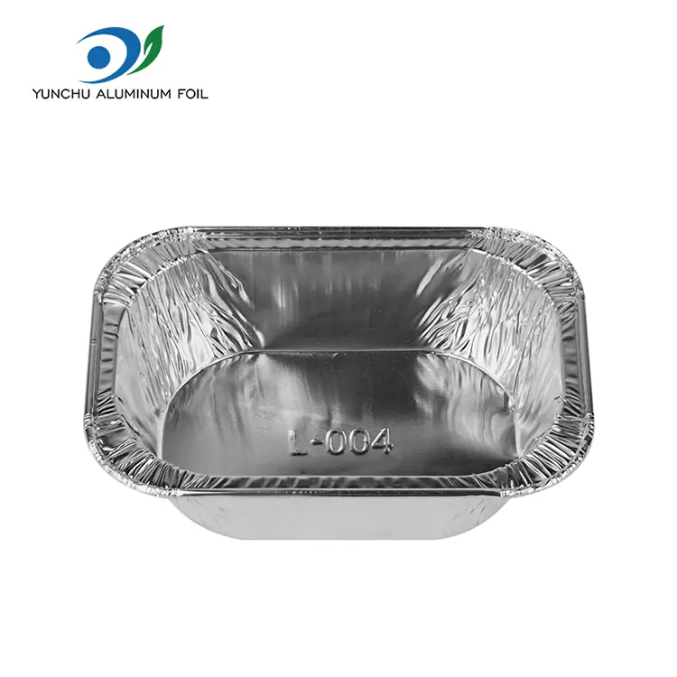 Recipientes de aluminio de aluminio de plata rectangular para hornear