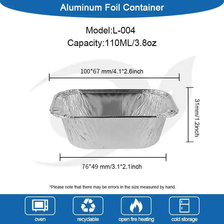 Recipientes de aluminio de aluminio de plata rectangular para hornear