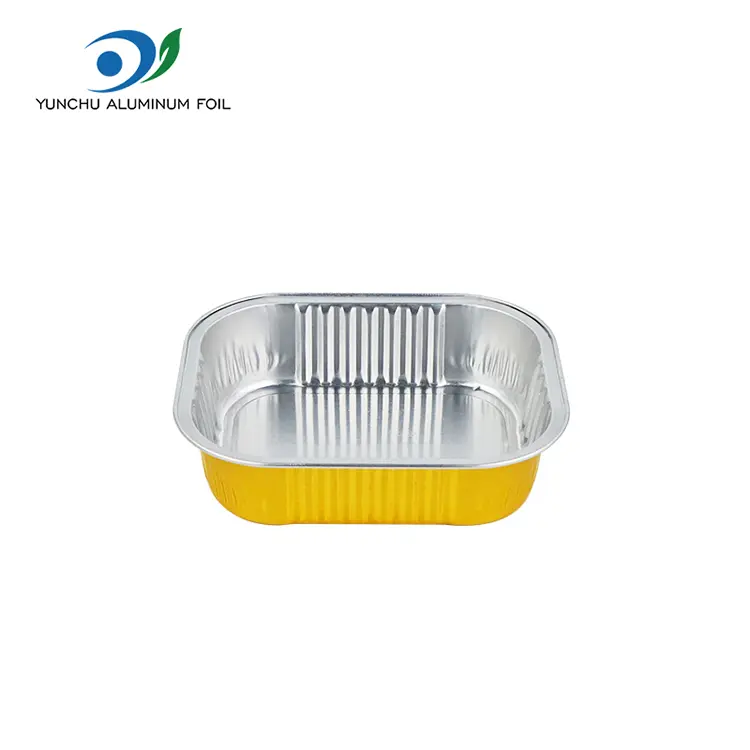 Contenedores de aluminio de aluminio lisos sellados por calor rectangular