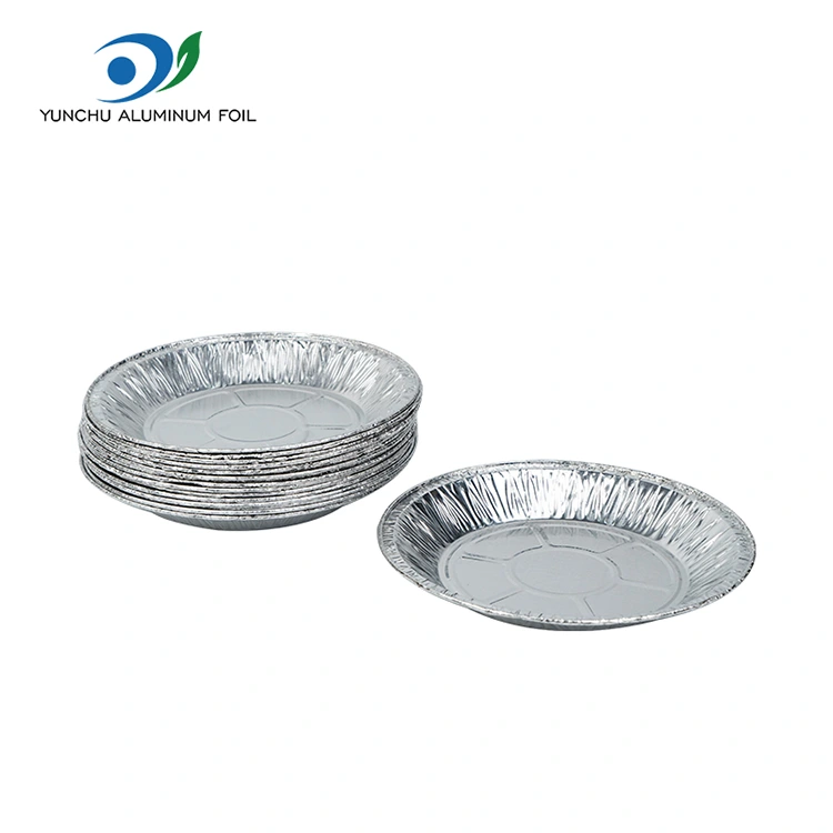 Freidora redonda para hornear plateado de aluminio de aluminio contenedor de alimentos