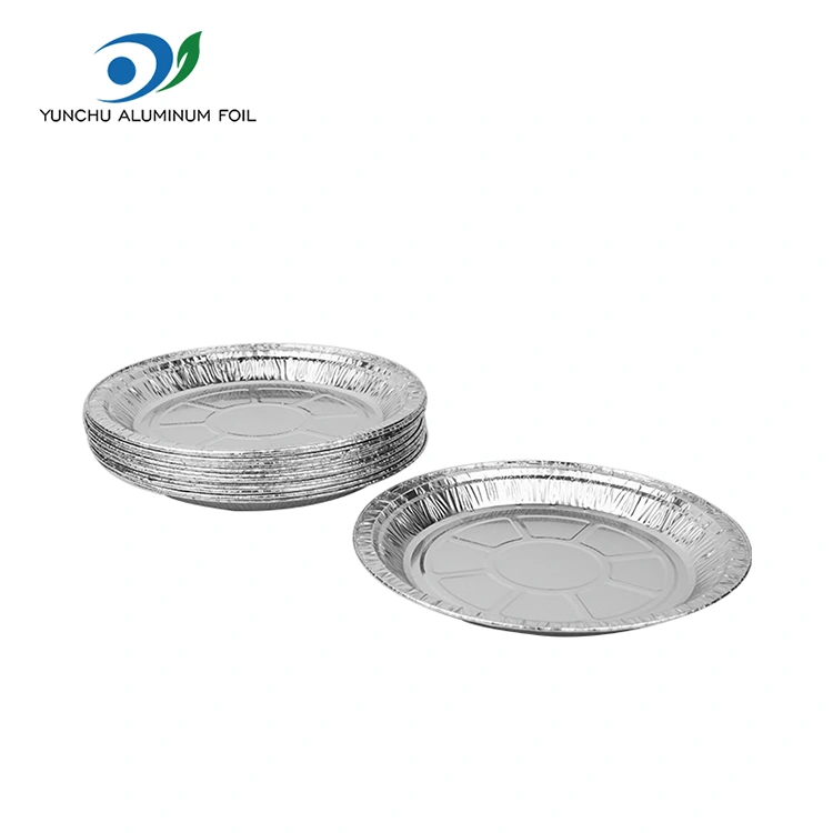 Contenedores de aluminio de aluminio plateado de pizza de aire de aire redondo