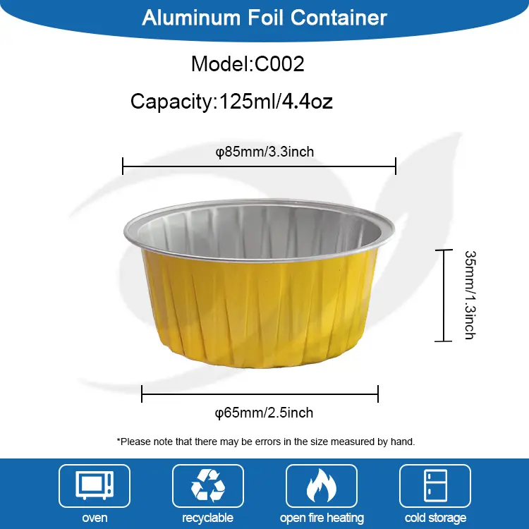 Tortas redondas horneadas recipientes de aluminio de muro de aluminio
