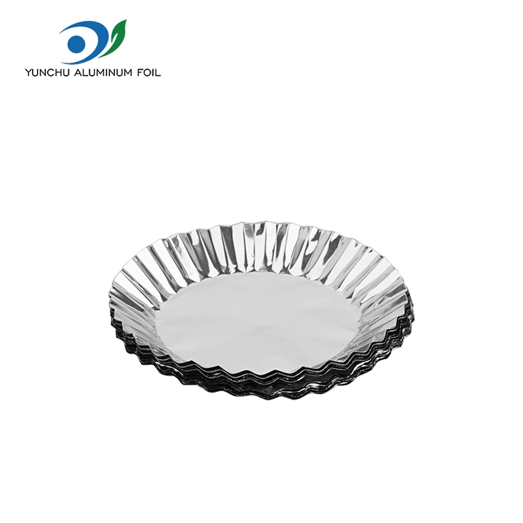 Molde para pasteles redondo para hornear con recipiente para alimentos de papel de aluminio plateado