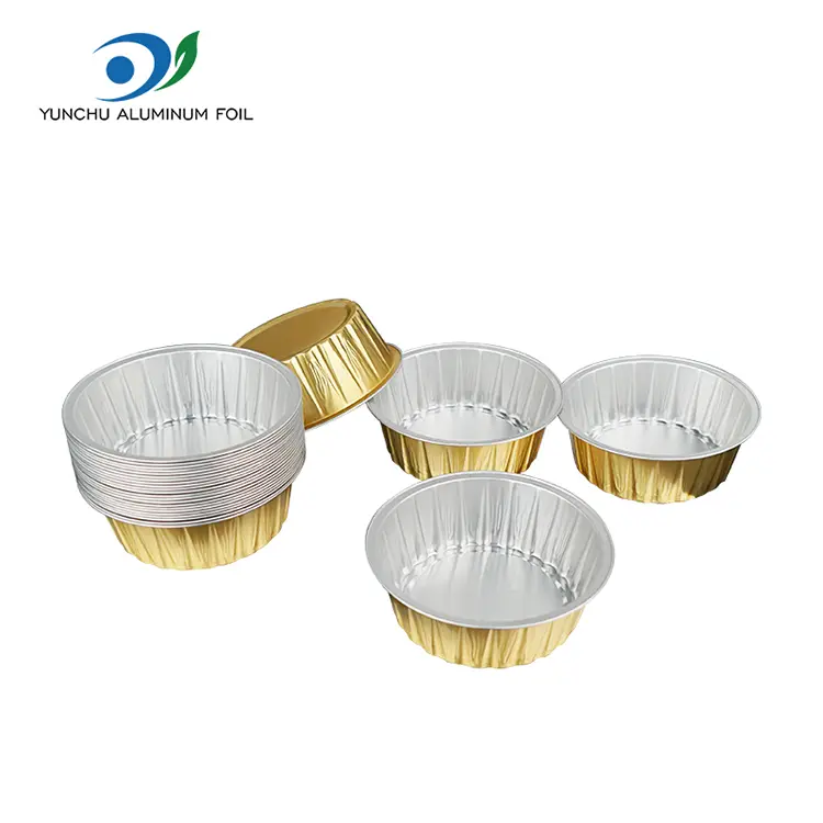 Gastas de pastel redondo para hornear contenedores de aluminio de mazos suaves