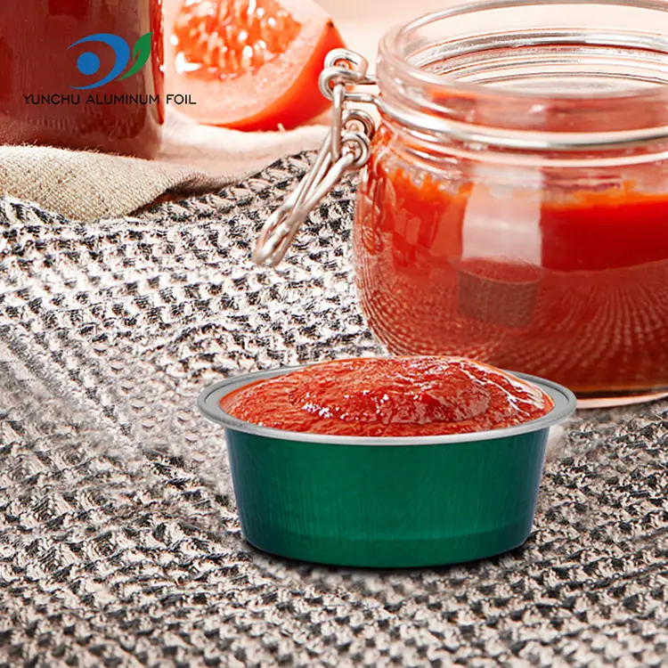 Tazas de horno de postre redondas recipientes de aluminio de mazos suaves