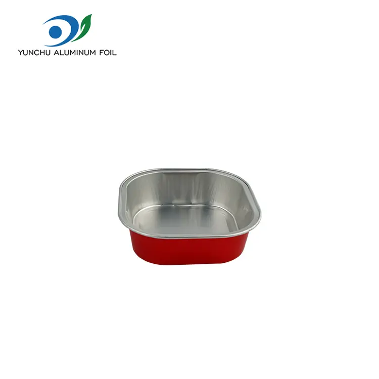 Contenedores de aluminio de aluminio liso engrosado de horno cuadrado