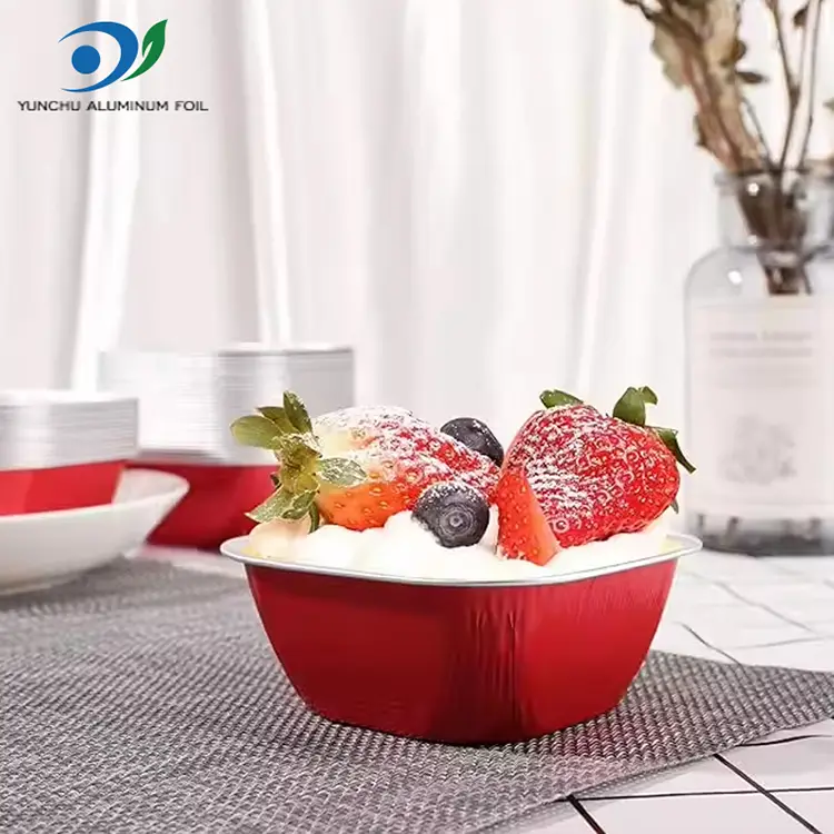 Contenedores de aluminio de aluminio para hornear de color cuadrado para hornear