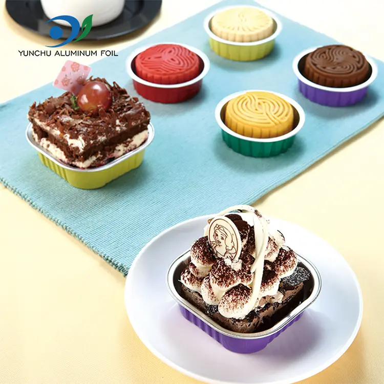 Contenedores de aluminio de mazos lisos cuadrados