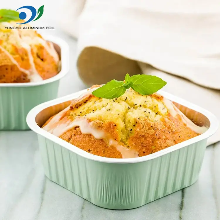 Contenedores de aluminio de mazos lisos cuadrados