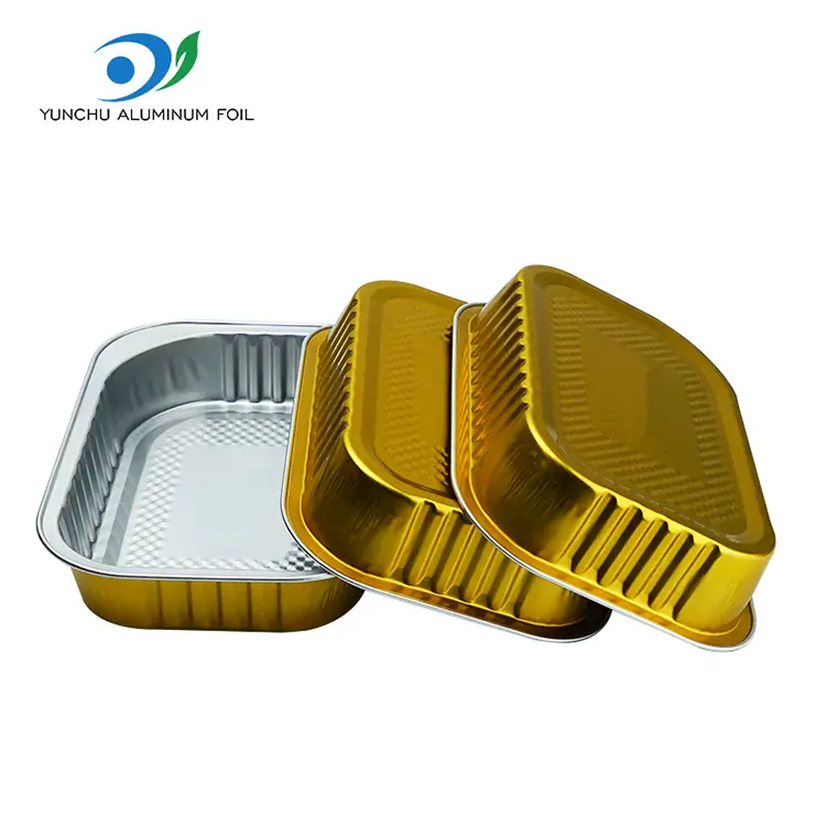 Contenedores de aluminio de aluminio de comida para llevar cuadrado