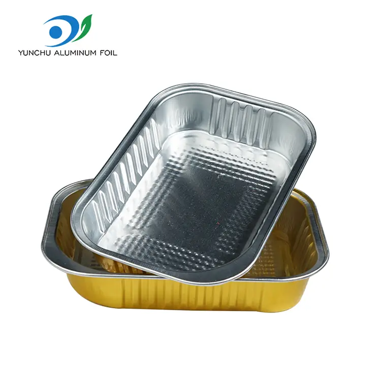 Contenedores de aluminio de aluminio de comida para llevar cuadrado