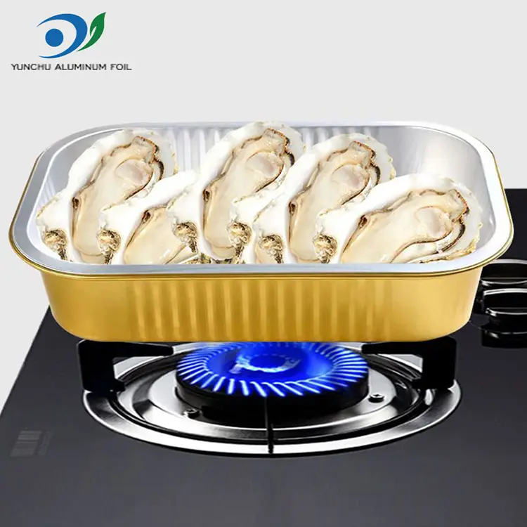 Contenedores de aluminio de aluminio de comida para llevar cuadrado