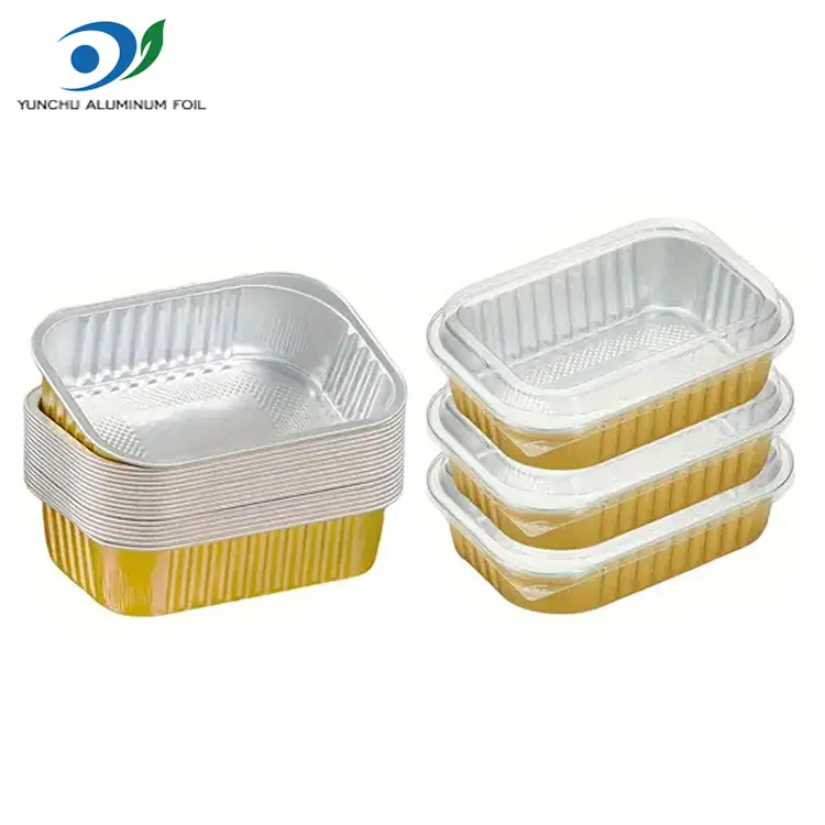 Contenedores de aluminio de aluminio de comida para llevar cuadrado