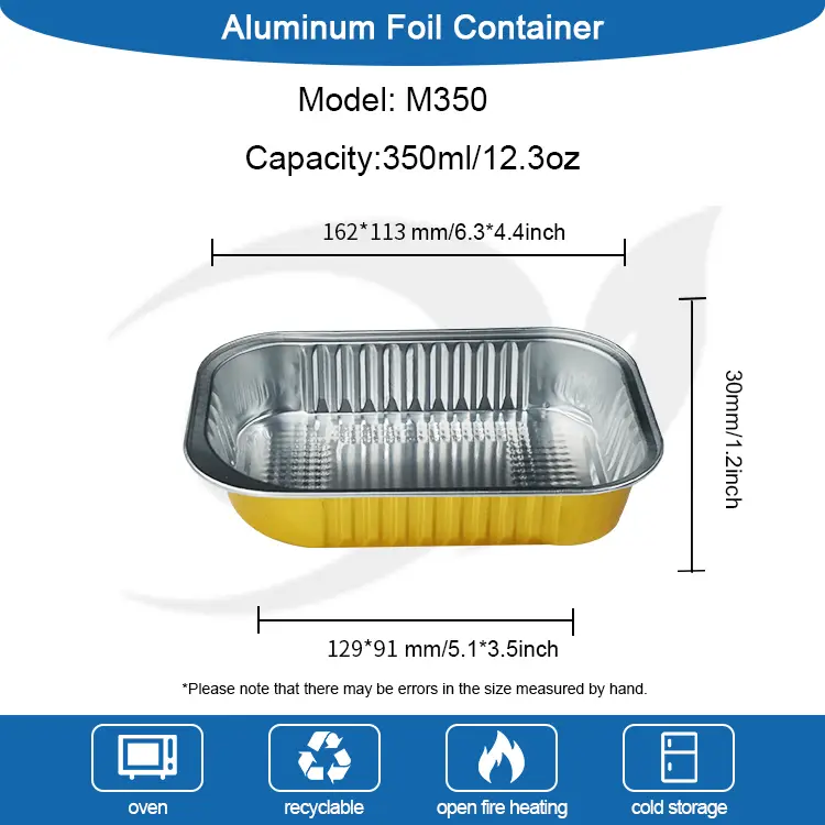 Contenedores de aluminio de aluminio de comida para llevar cuadrado