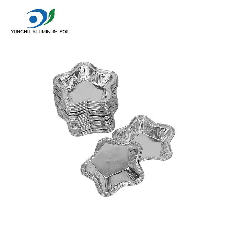 Tazas de tarta de papel de aluminio en forma de estrella para hornear Envase de comida de papel de aluminio